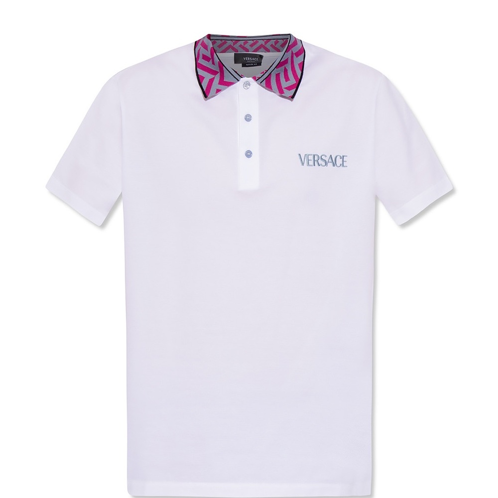 Versace greca collar polo